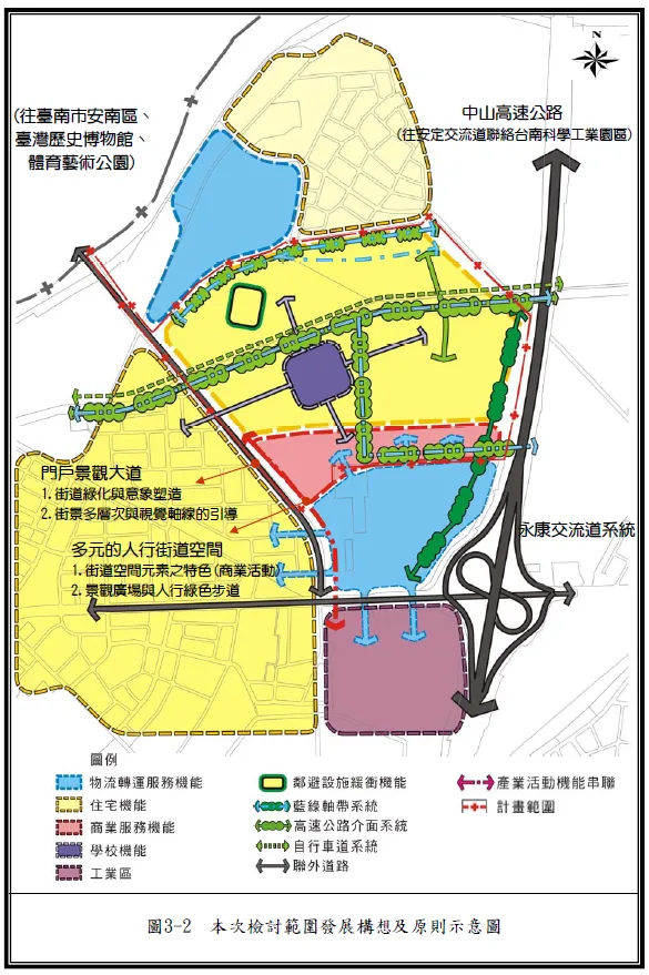 鹽行國中重劃區都市設計與整體發展構想示意圖
