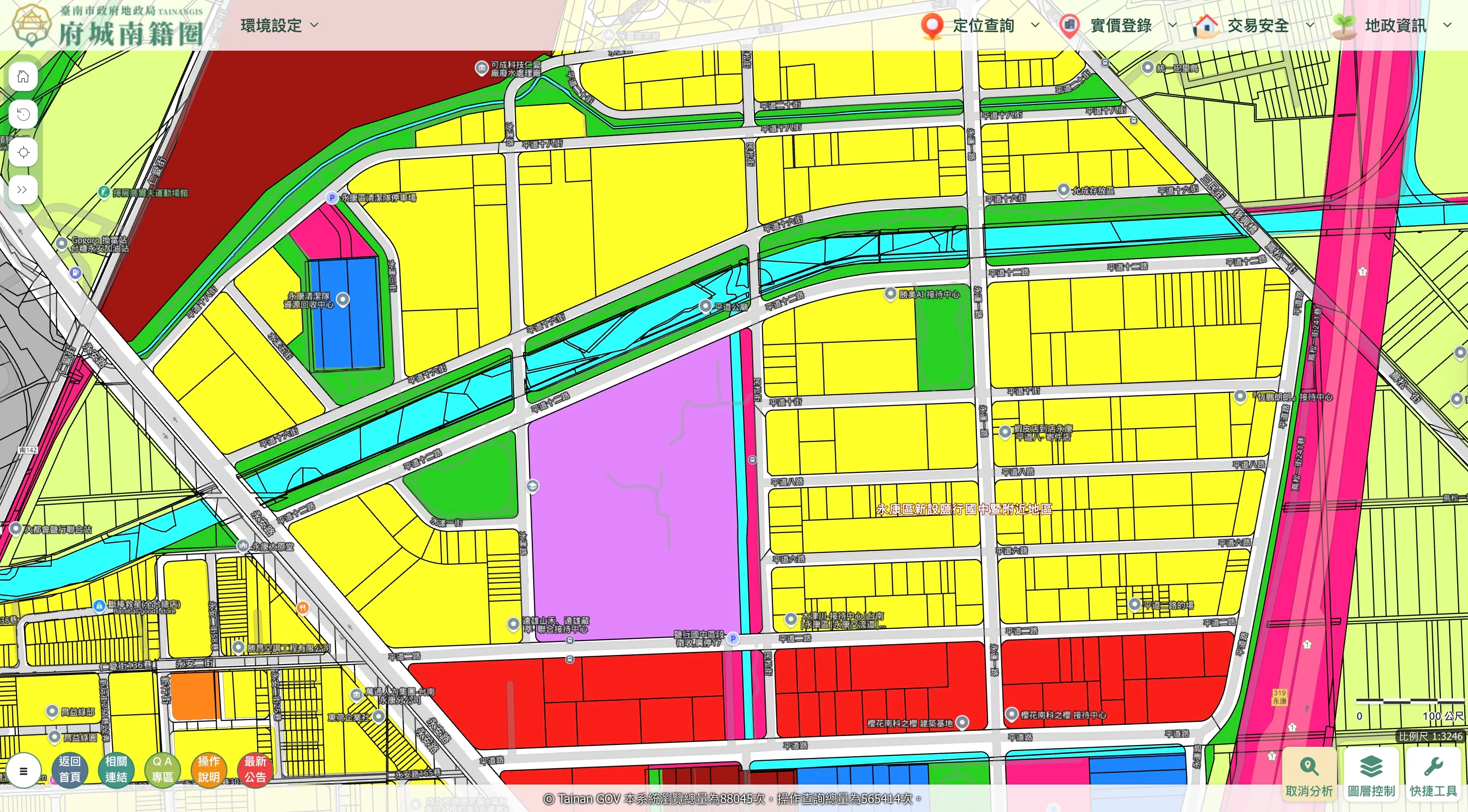 鹽行國中重劃區土地使用分區圖